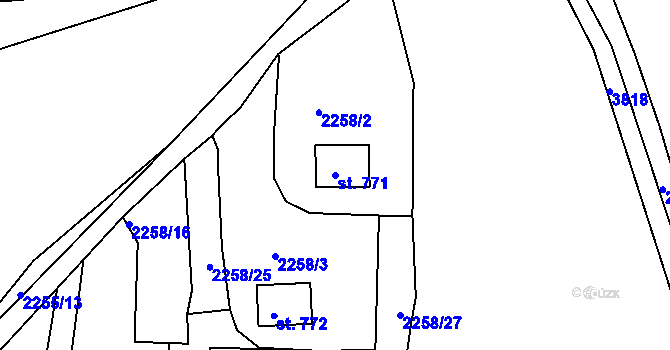 Parcela st. 771 v KÚ Liptál, Katastrální mapa