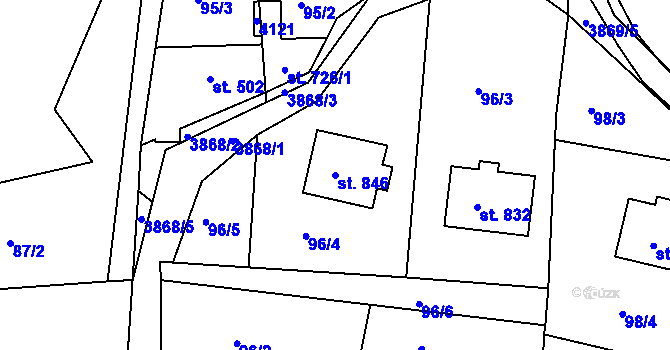 Parcela st. 846 v KÚ Liptál, Katastrální mapa