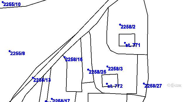 Parcela st. 2258/26 v KÚ Liptál, Katastrální mapa