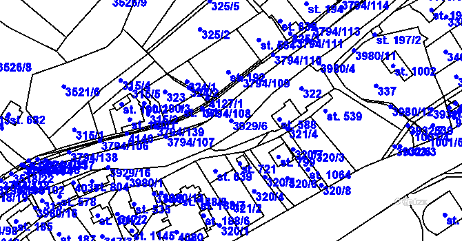 Parcela st. 3929/6 v KÚ Liptál, Katastrální mapa