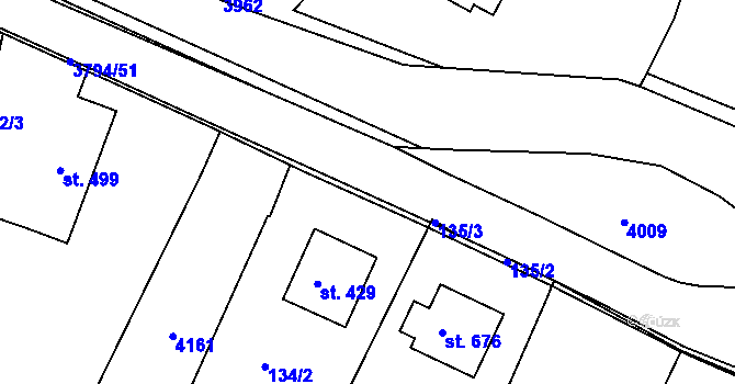 Parcela st. 134/4 v KÚ Liptál, Katastrální mapa
