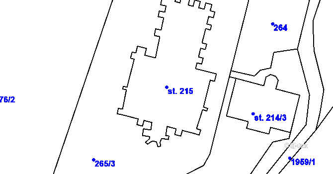 Parcela st. 215 v KÚ Liptaň, Katastrální mapa