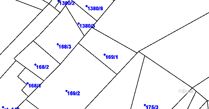 Parcela st. 169/1 v KÚ Liptaň, Katastrální mapa