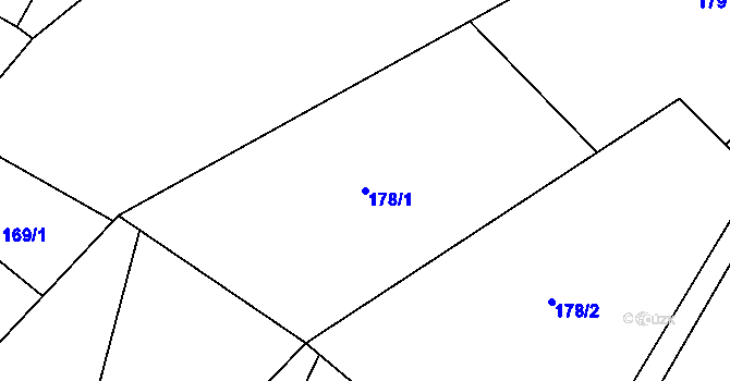Parcela st. 178/1 v KÚ Liptaň, Katastrální mapa