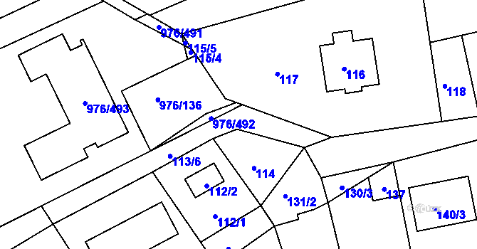Parcela st. 115/1 v KÚ Lipůvka, Katastrální mapa