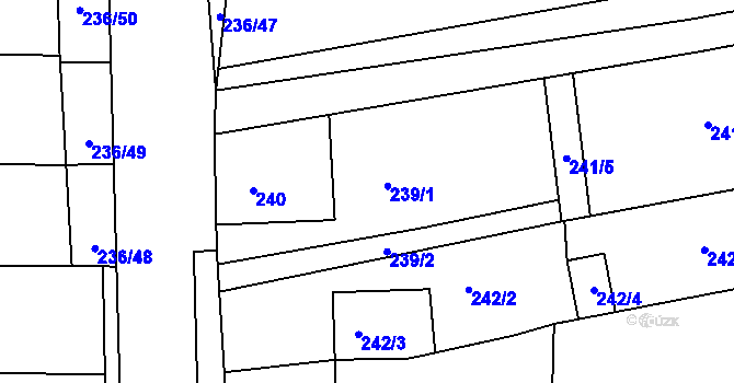 Parcela st. 239 v KÚ Lipůvka, Katastrální mapa