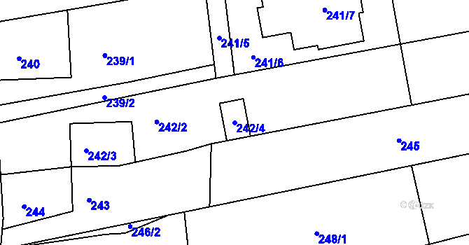 Parcela st. 242/4 v KÚ Lipůvka, Katastrální mapa