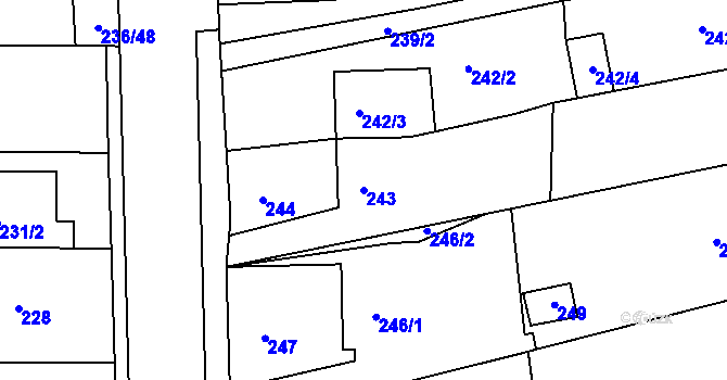 Parcela st. 243 v KÚ Lipůvka, Katastrální mapa