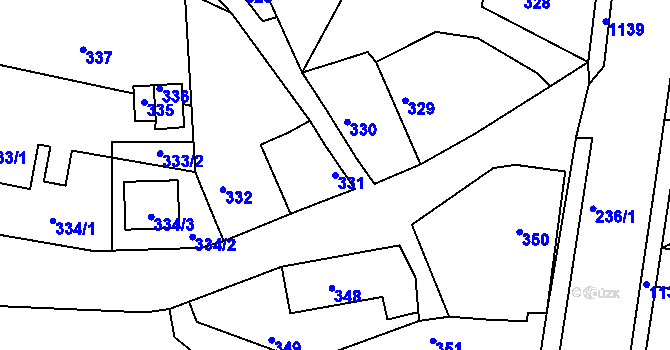 Parcela st. 331 v KÚ Lipůvka, Katastrální mapa