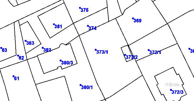 Parcela st. 373 v KÚ Lipůvka, Katastrální mapa