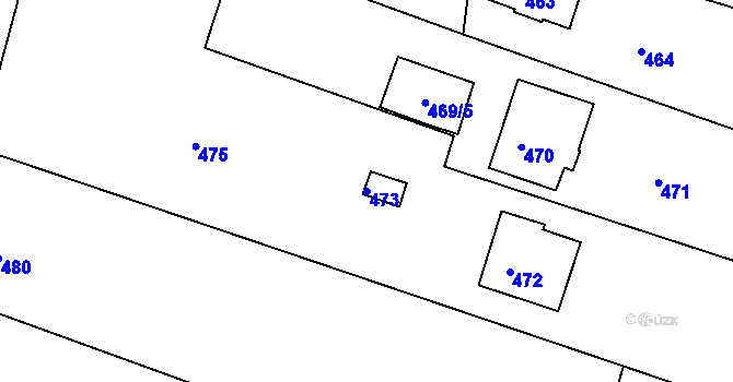Parcela st. 473 v KÚ Lipůvka, Katastrální mapa