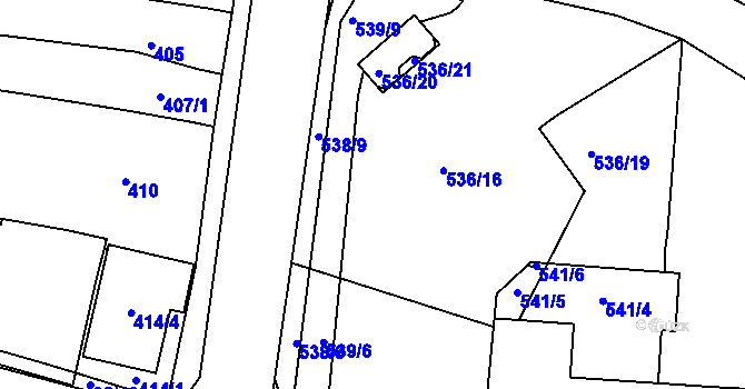 Parcela st. 536/14 v KÚ Lipůvka, Katastrální mapa