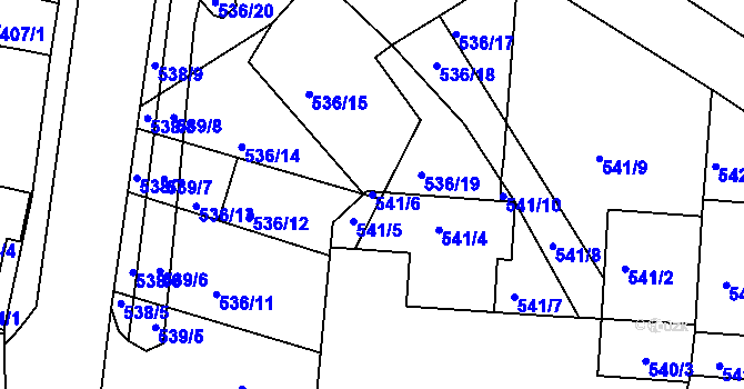 Parcela st. 541/6 v KÚ Lipůvka, Katastrální mapa