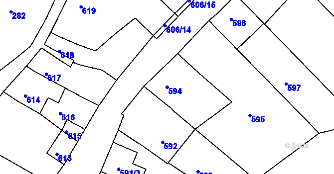 Parcela st. 594 v KÚ Lipůvka, Katastrální mapa