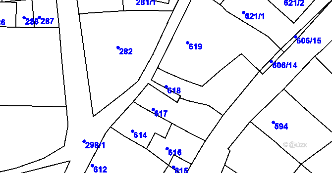 Parcela st. 618 v KÚ Lipůvka, Katastrální mapa
