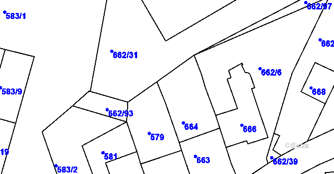 Parcela st. 662/5 v KÚ Lipůvka, Katastrální mapa