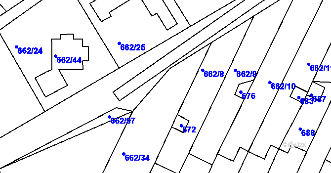 Parcela st. 662/7 v KÚ Lipůvka, Katastrální mapa