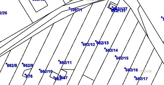 Parcela st. 662/12 v KÚ Lipůvka, Katastrální mapa