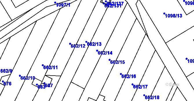 Parcela st. 662/14 v KÚ Lipůvka, Katastrální mapa