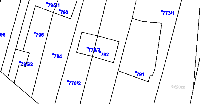 Parcela st. 792 v KÚ Lipůvka, Katastrální mapa