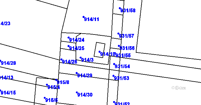 Parcela st. 914/10 v KÚ Lipůvka, Katastrální mapa