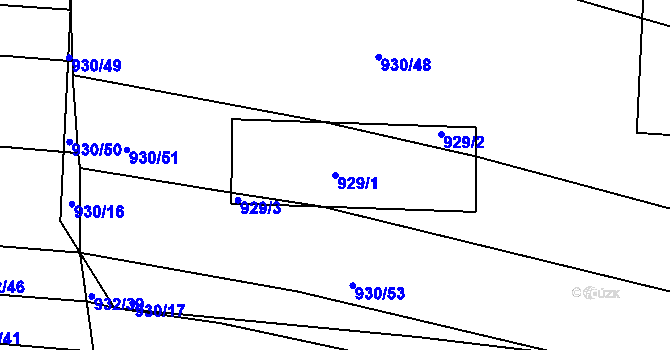 Parcela st. 929/1 v KÚ Lipůvka, Katastrální mapa