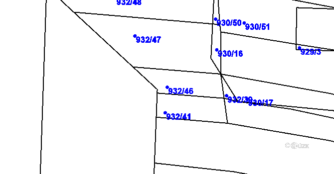 Parcela st. 932/46 v KÚ Lipůvka, Katastrální mapa