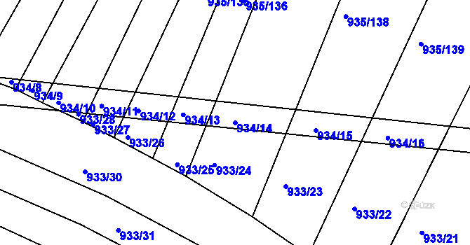 Parcela st. 934/14 v KÚ Lipůvka, Katastrální mapa