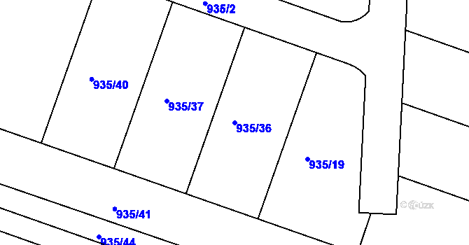 Parcela st. 935/36 v KÚ Lipůvka, Katastrální mapa