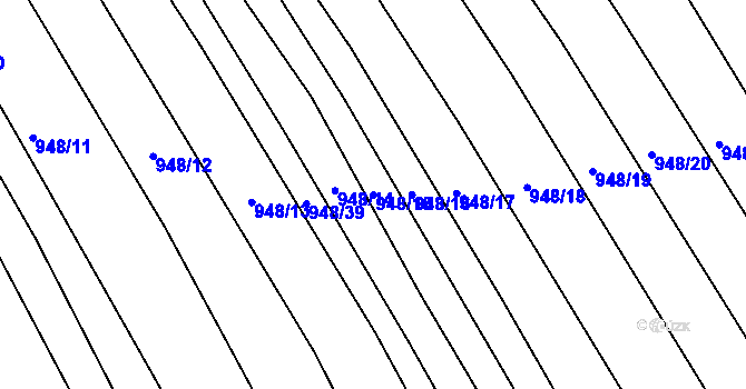 Parcela st. 948/15 v KÚ Lipůvka, Katastrální mapa