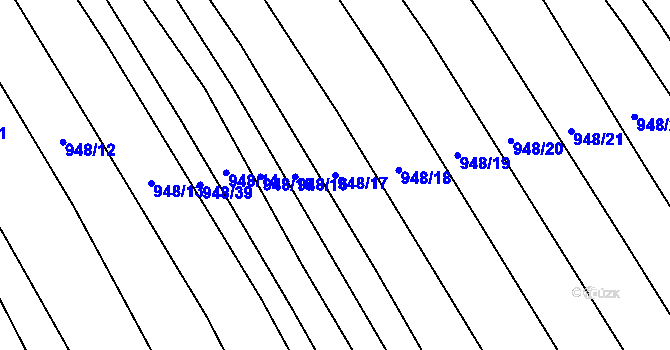 Parcela st. 948/17 v KÚ Lipůvka, Katastrální mapa
