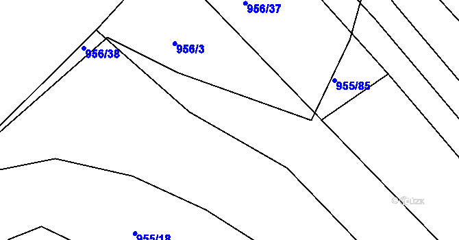 Parcela st. 955/3 v KÚ Lipůvka, Katastrální mapa