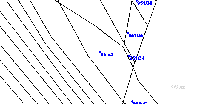 Parcela st. 955/4 v KÚ Lipůvka, Katastrální mapa