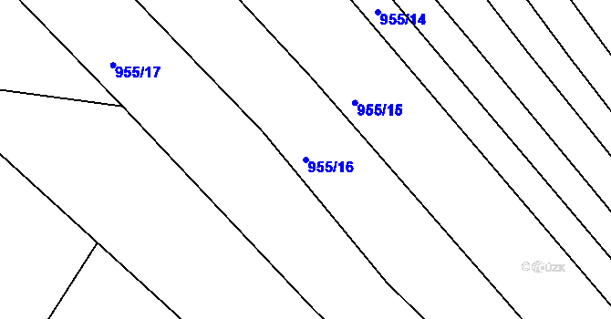 Parcela st. 955/16 v KÚ Lipůvka, Katastrální mapa