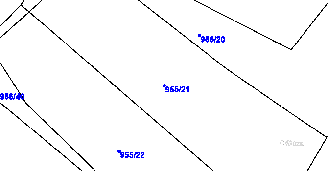 Parcela st. 955/21 v KÚ Lipůvka, Katastrální mapa
