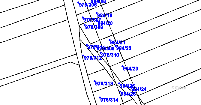 Parcela st. 976/310 v KÚ Lipůvka, Katastrální mapa