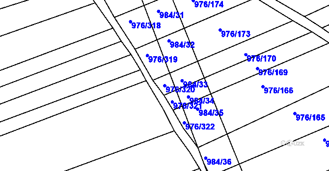Parcela st. 976/320 v KÚ Lipůvka, Katastrální mapa