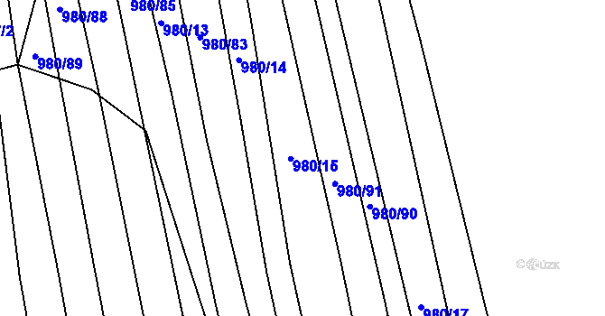 Parcela st. 980/16 v KÚ Lipůvka, Katastrální mapa