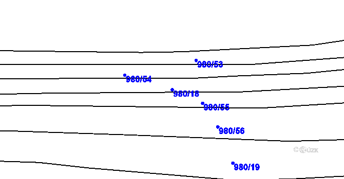 Parcela st. 980/18 v KÚ Lipůvka, Katastrální mapa