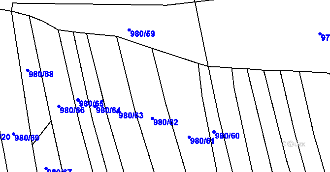 Parcela st. 980/22 v KÚ Lipůvka, Katastrální mapa