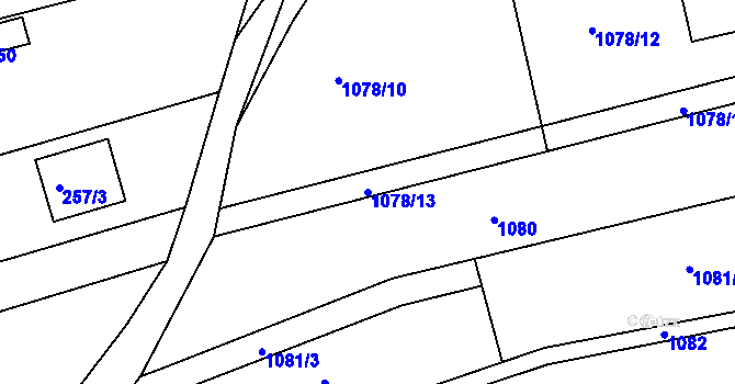 Parcela st. 1078/13 v KÚ Lipůvka, Katastrální mapa