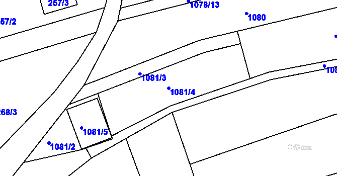 Parcela st. 1081/4 v KÚ Lipůvka, Katastrální mapa