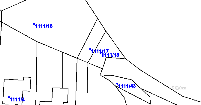 Parcela st. 1111/18 v KÚ Lipůvka, Katastrální mapa