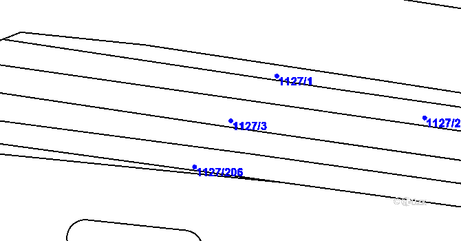 Parcela st. 1127/3 v KÚ Lipůvka, Katastrální mapa