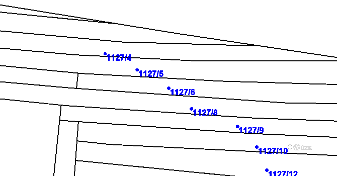 Parcela st. 1127/6 v KÚ Lipůvka, Katastrální mapa