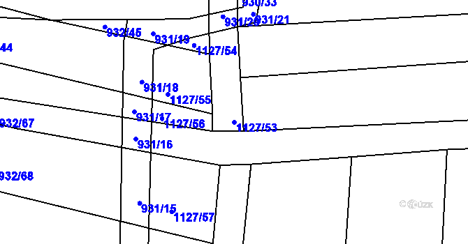 Parcela st. 1127/53 v KÚ Lipůvka, Katastrální mapa