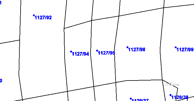 Parcela st. 1127/95 v KÚ Lipůvka, Katastrální mapa