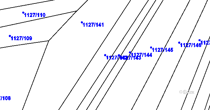 Parcela st. 1127/142 v KÚ Lipůvka, Katastrální mapa