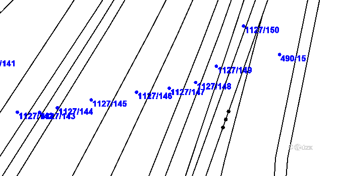 Parcela st. 1127/147 v KÚ Lipůvka, Katastrální mapa