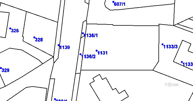 Parcela st. 1131 v KÚ Lipůvka, Katastrální mapa